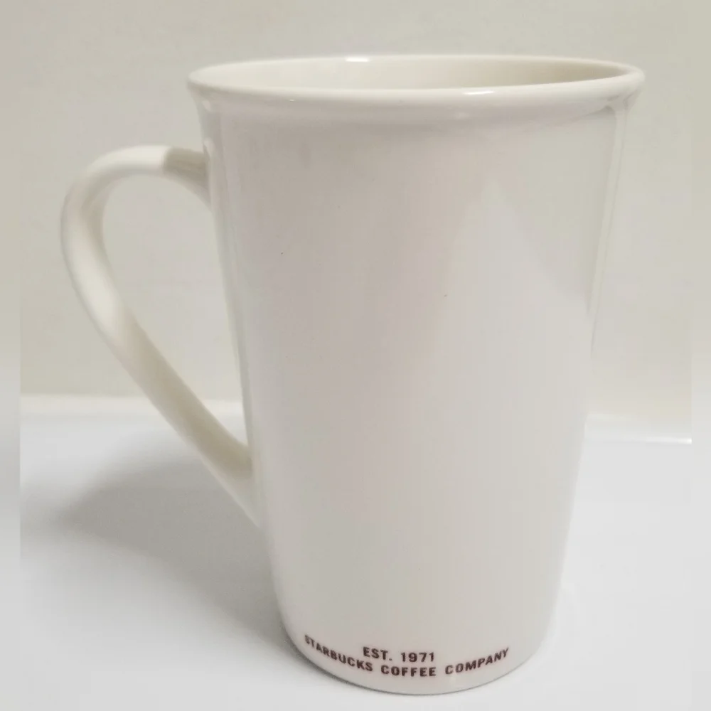 STARBUCKS 2010 TALL 12 Ounce White Coffee Cup Mug